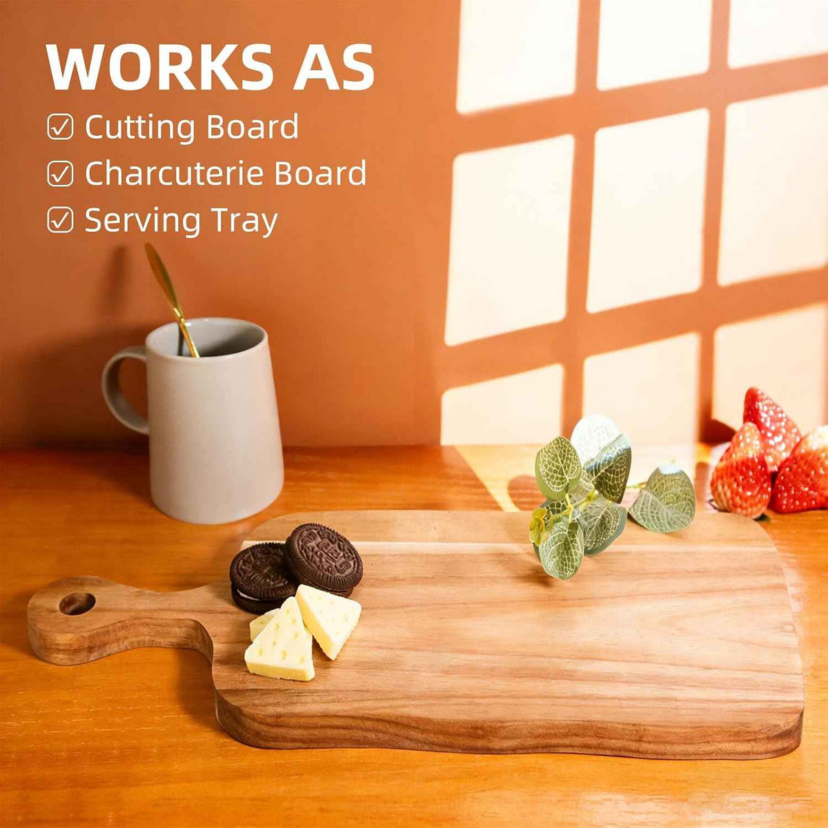 Wooden Serving Board Gift Set with Utensils
