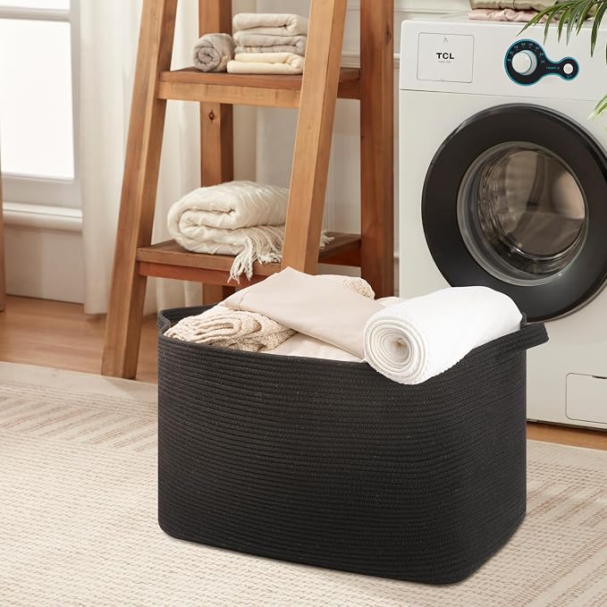 Extra-Large Woven Blanket Basket - Field & Blessing