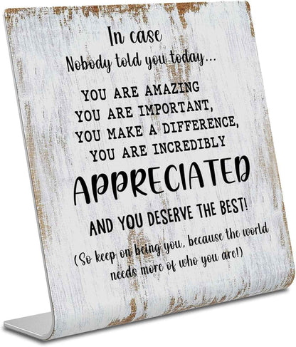 Thank You Gifts for Women Men Office Decor Sign Plaque, Appreciation Gifts Motivational Quote in Case Nobody Told You Today, APPRECIATED gifts for Coworker Friend XUV97