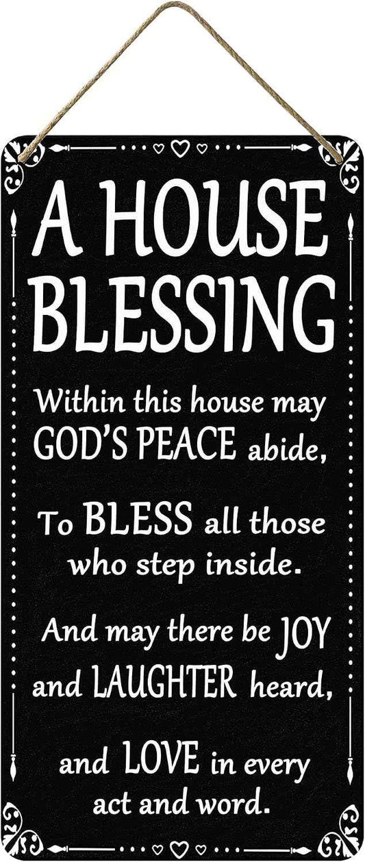 House Warming Gifts New Home For Women God Bless Our Home Sign Christian This House Wall Decor Hanging Pantry Sign Blessing Plaque Housewarming Gift Welcome To The Family Door Signs 6x12 Inch