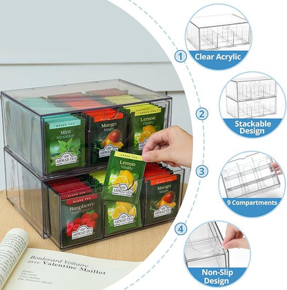 Stackable Acrylic Tea Organizer Set - Field & Blessing