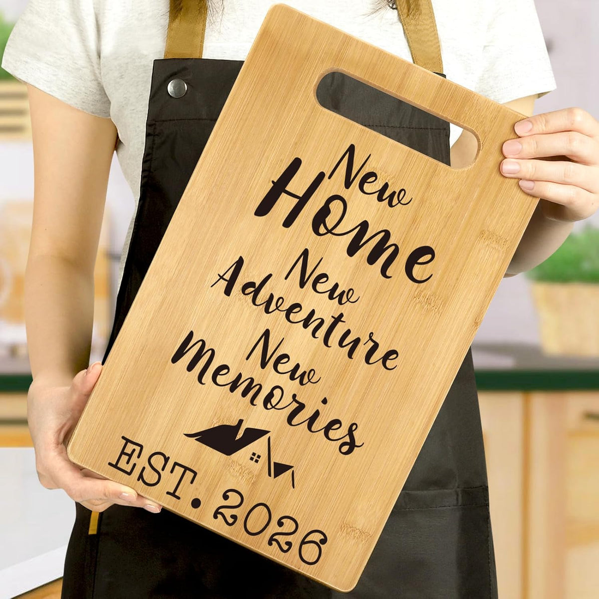 MY-ALVVAYS House Warming Gifts New Home, Perfect House Warming Gifts, New Home Gift Idea for Women Men Homeowner, New Apartment Essentials, New Home New Adventure New Memories 2026 Cutting Board