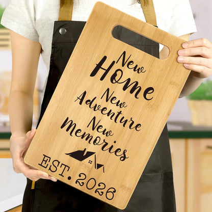 MY-ALVVAYS House Warming Gifts New Home, Perfect House Warming Gifts, New Home Gift Idea for Women Men Homeowner, New Apartment Essentials, New Home New Adventure New Memories 2026 Cutting Board
