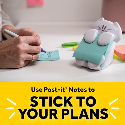 Post-it Note Dispenser, White Cat Design, 1 Dispenser, 1 Pad, 45 Sheets