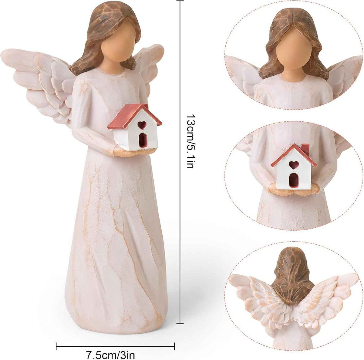 Housewarming Gifts New Home, Angel with House Figurines Hand-Painted | House warming Gifts Ideas for Women, Men, Couple, First Time Home Buyers, Homeowners
