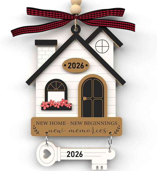 House Warming Gifts New Home Ornament 2026 - New House Owners Gift Ideas | Housewarming Gifts for New House - Housewarming Gift Presents for Women, Couple - New House New Beginning - Wooden Ornament