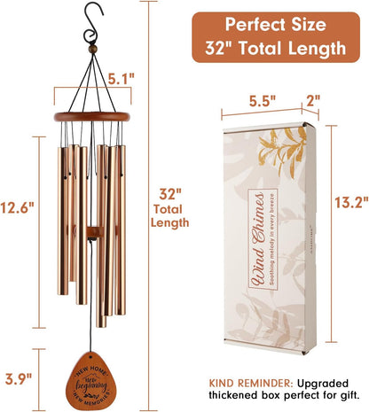 AMBOBE House Warming Gifts New Home, 32" Wind Chimes Housewarming Gifts | New Home Gift Ideas for Women Men Homeowners Couples Family Friends, Cozy First Home Gift for Home Décor