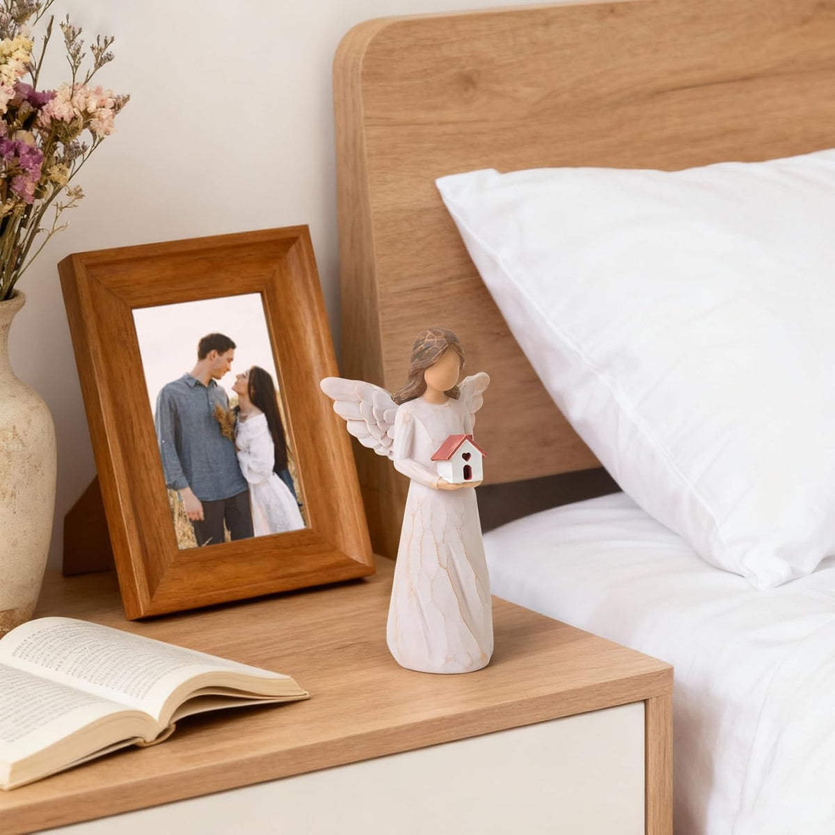 Housewarming Gifts New Home, Angel with House Figurines Hand-Painted | House warming Gifts Ideas for Women, Men, Couple, First Time Home Buyers, Homeowners
