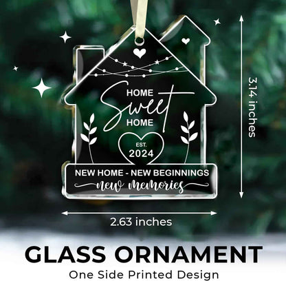 NewEleven House Warming Gifts - New Home Ornament 2024, Welcome Home Gifts - Glass Ornament
