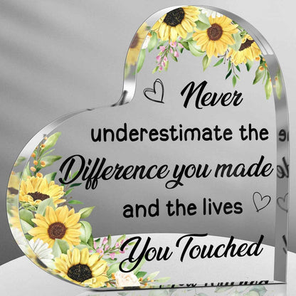 Yinder Thank You Gifts for Women Appreciation Gifts for Coworker Employee Nurse Teacher Leader Boss Inspirational Quotes Acrylic Desk Decor for Home Office Farewell Retirement