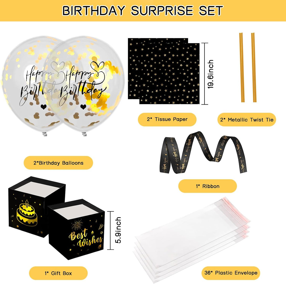 UQM Birthday Money Box for Cash Gift Pull, Funny Pull Money Balloon Box | Happy Birthday Surprise Set, Birthday Gifts for Women Men Best Friend Girlfriend Wife Sister