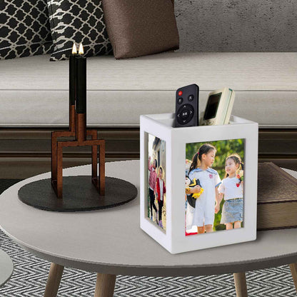 Four-Photo Cube Vase & Desk Centerpiece