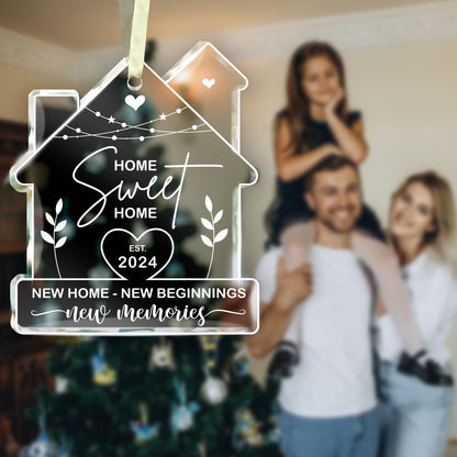 NewEleven House Warming Gifts - New Home Ornament 2024, Welcome Home Gifts - Glass Ornament