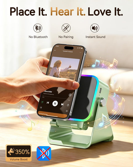 Gifts for Men Tech Gadgets Wireless Induction Speaker with Phone Stand
