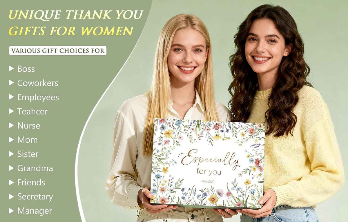 Thank You Gifts for Women Teacher Appreciation Gifts for Coworkers Employee | Bosses Day Employee Appreciation Gifts for Nurse Staff, Birthday Christmas Farewell Office Thank You Gift Baskets w/ Tote Bag