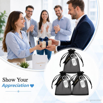 12 Pcs Team Appreciation Gifts Bulk for Coworker Staff Keychains | Thank You Teamwork Gift Set for Employee, Colleague, Teacher, Volunteer, Nurse, Metal Keyring, with Organza Bags and Cards