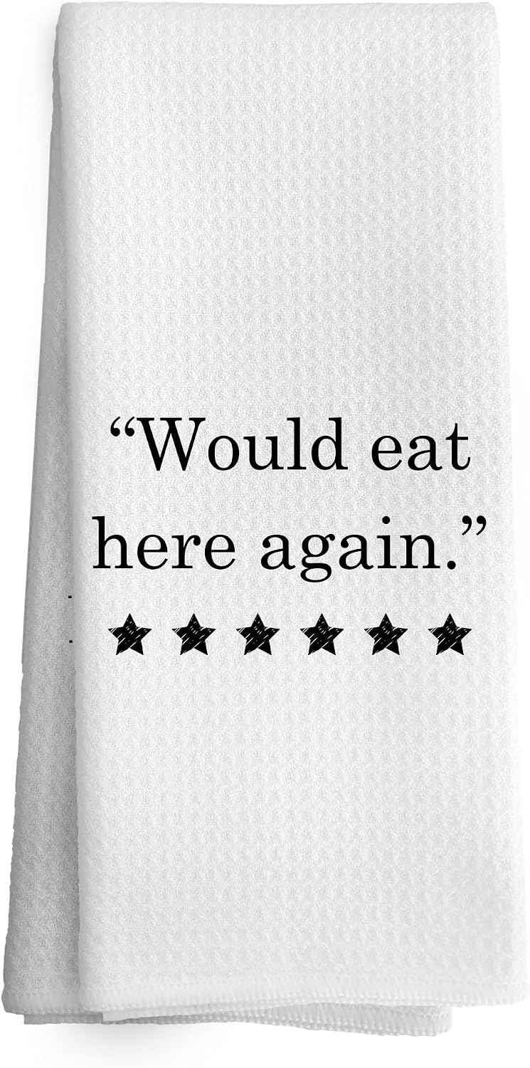 Funny Kitchen Towels Decor, Hostess Gift Hand Towel 16x24 Inches, Funny Dish Towels with Sayings Decorative Absorbent Dishcloths Tea Towels for Kitchen Decor