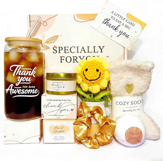 Thank You Gifts for Women, Employee Appreciation for Coworkers | 9Pcs Thank You Gift Box, Thanksgiving Presents for Women, Teachers, Employees, Nurses, Mentors & Friends