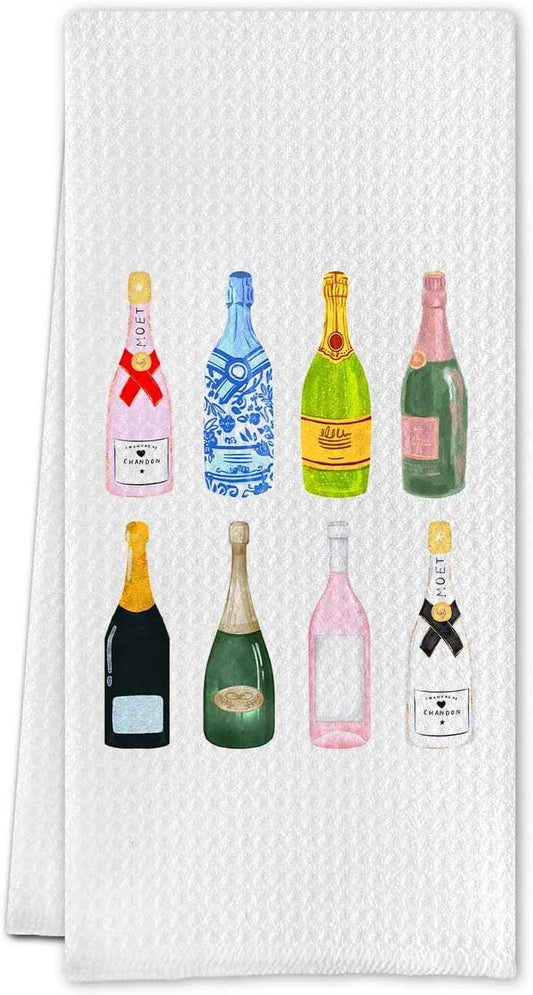 Hostess Gifts,Bar Cart Decor,Champagne Lovers Gifts for Women Kitchen Towels,Bar Cart AccessoriesTowels for Kitchen Bathroom Decor 16 X 24