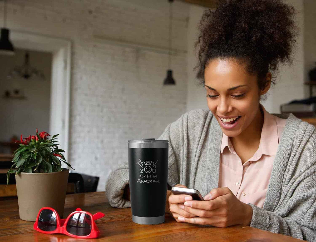 DLOCCOLD Thank You for Being Awesome Tumbler - Valentine's Day Gift, Appreciation for Employees, Coworkers, Teachers, Friends - Administrative Day Gift - White