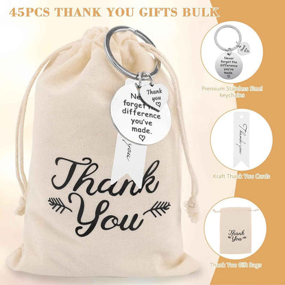 NICEMOVIC 45 Pcs Employee Thank You Gifts Bulk, Appreciation Gifts Bulk with Drawstring Bag & Card for Coworkers Teacher