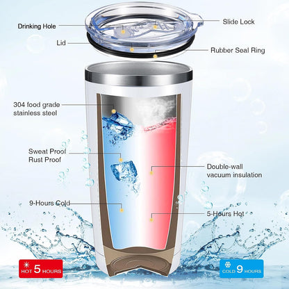 Sieral 8 Pieces Thank You for Being Awesome Tumbler, Thank You Supplies for Women Men 20oz Insulated Stainless Steel Travel Tumbler with Lid and Straw Appreciation Gift with Keychain (Classic Color)