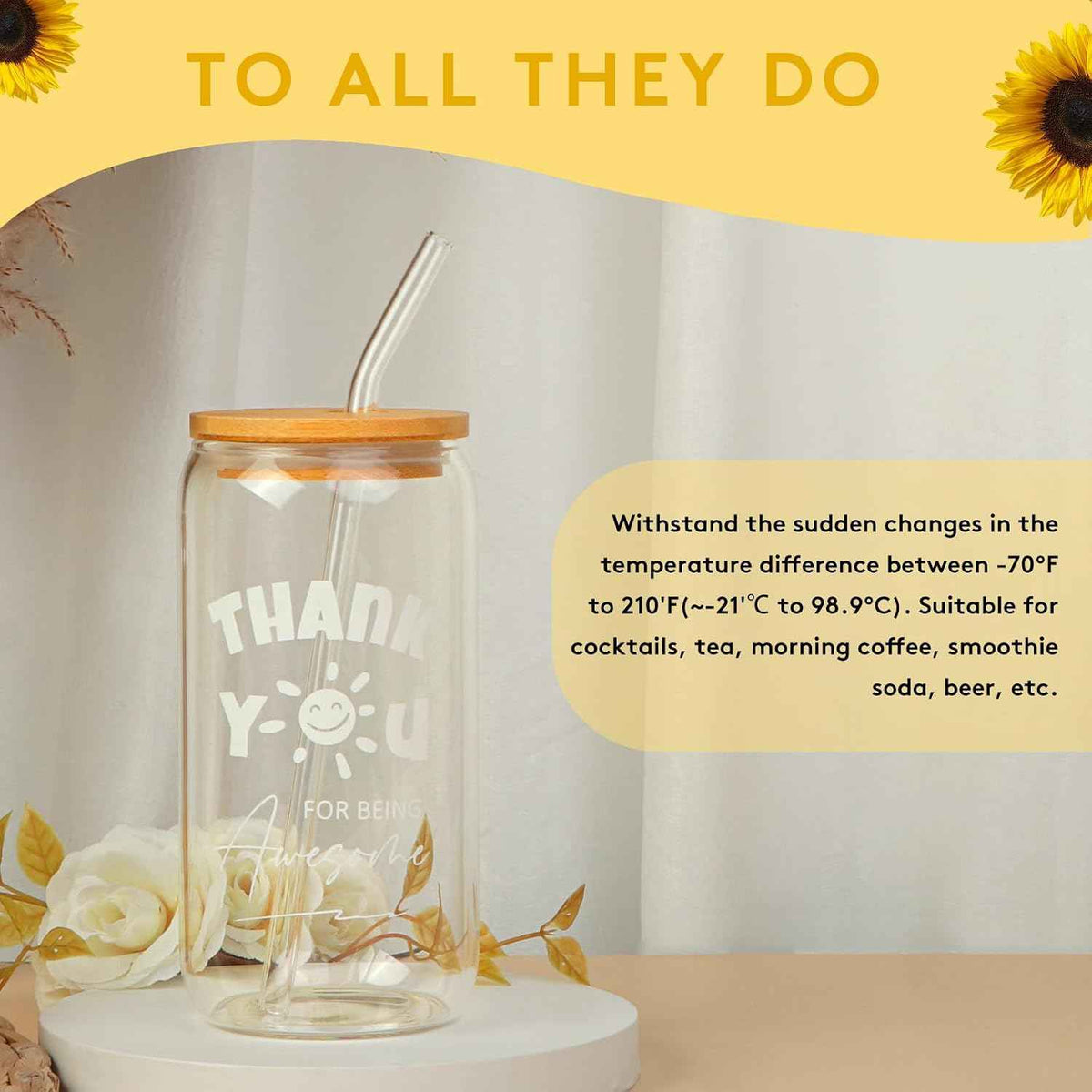 Thank You Gifts for Women & Employees - Awesome Glass Cup, Teacher & Friend Appreciation Gifts