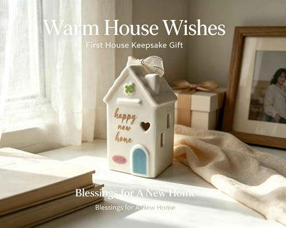Home Sweet Home Keepsake – Housewarming Gift for Couples, Ceramic House Decor, First House Gift Idea, New Home Ornament