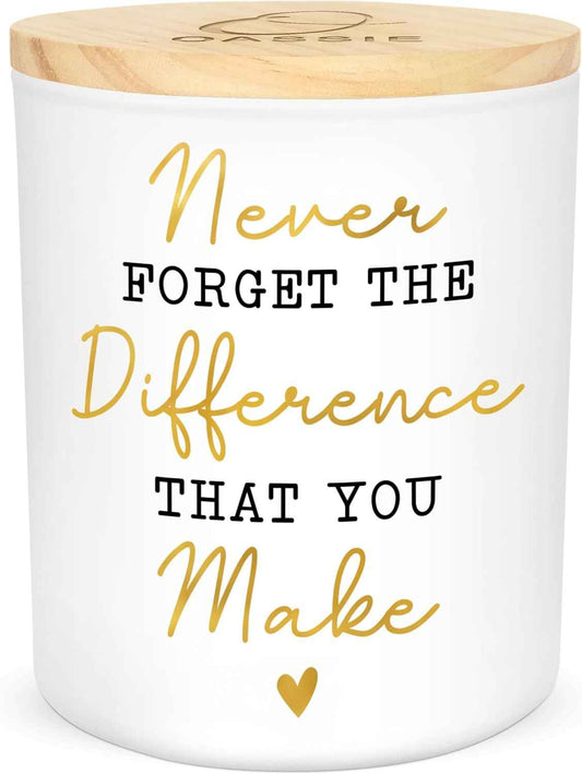 OASSIE Thank You Gifts for Women Men - Vanilla Lavender Candle 10 oz | Employee Appreciation Gifts for Coworkers, Nurse Teacher Gift For Women Boss, Long Lasting Candle, Frosted Glass Jar with Lid