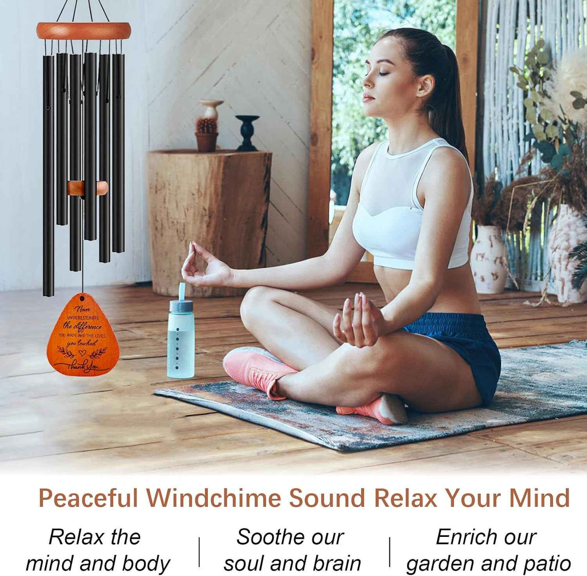 Thank You Gifts for Women Men, Thank You Wind Chimes Gifts, Appreciation Gift for Coworkers, Teacher, Boss, Nurse, Employee, Friend, Office, Pastor