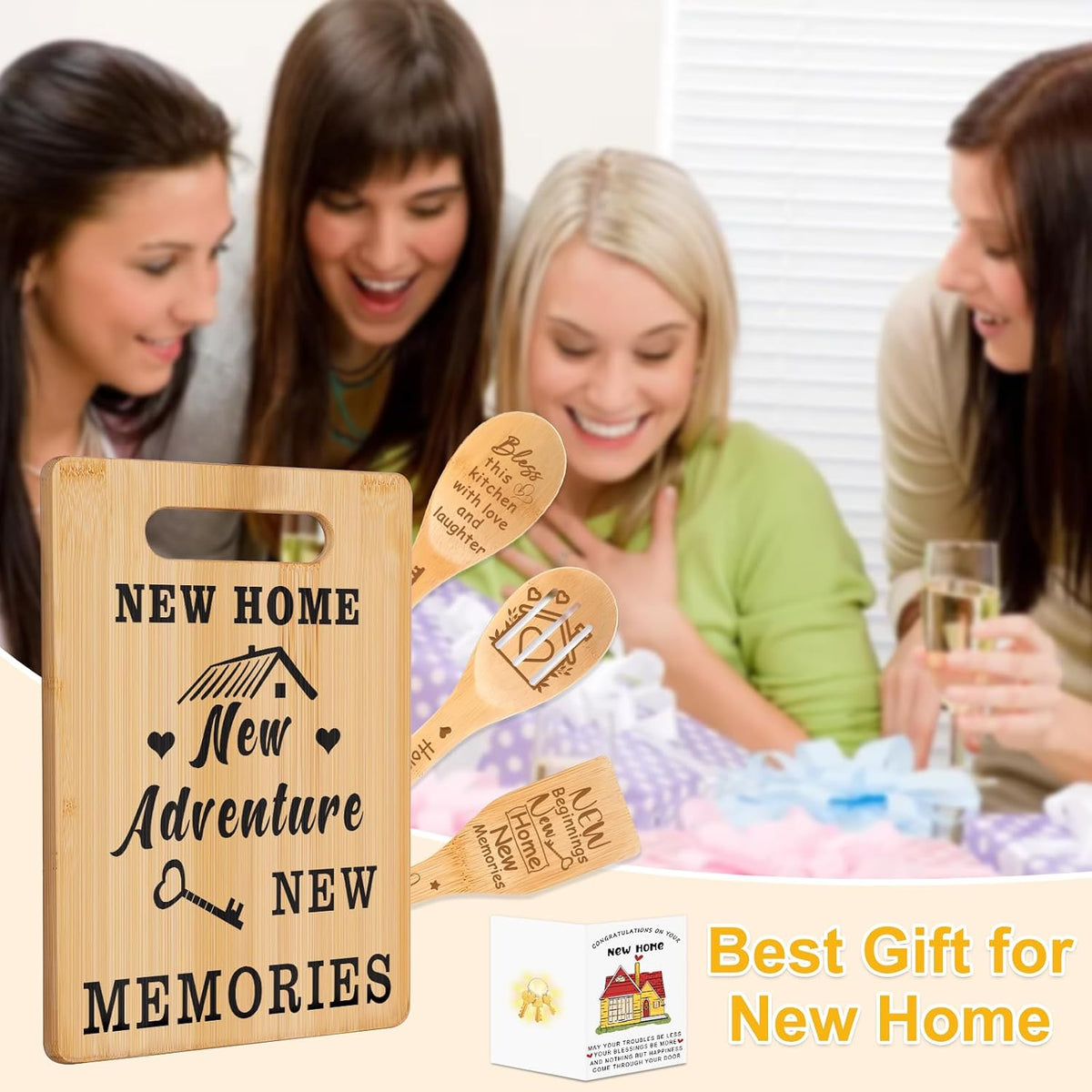 House Warming Gifts New Home, Cutting Board Set New Home Gift Ideas | Unique Housewarming Gifts, Apartment Souvenir, New Homeowner First House Present for Neighbor, Couple, Friends