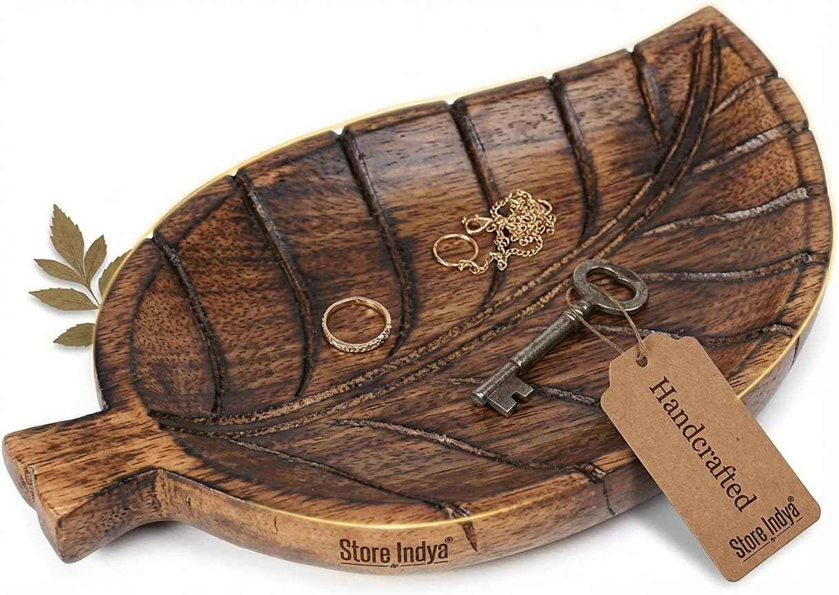 Hand-Carved Floral Wooden Jewelry Box