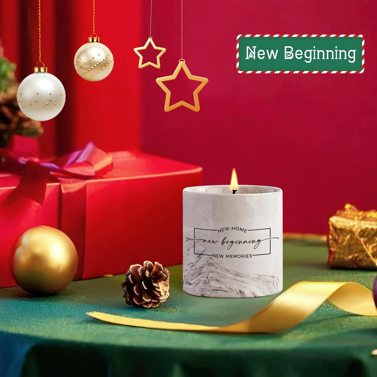 Freejac House Warming Gifts New Home Housewarming Gift for Women Men Friend New Home Gift Ideas New Homeowner Gifts House Warming Decoration Party Decor Porcelain Ceramics Scented Candle