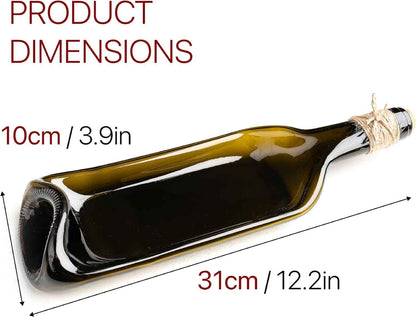 Melted Wine Bottle Serving Board; Decorative Rectangle Serving Tray for Home Decor; Small Cheese Platter Serving Board; Unique Cheese and Cracker Tray for Dinner Party