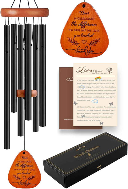 Thank You Gifts for Women Men, Thank You Wind Chimes Gifts, Appreciation Gift for Coworkers, Teacher, Boss, Nurse, Employee, Friend, Office, Pastor