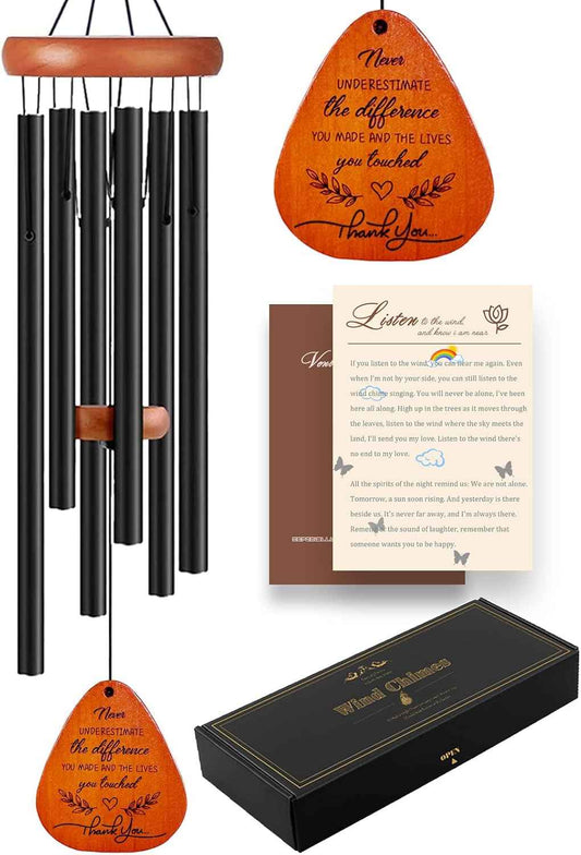 Thank You Gifts for Women Men, Thank You Wind Chimes Gifts, Appreciation Gift for Coworkers, Teacher, Boss, Nurse, Employee, Friend, Office, Pastor