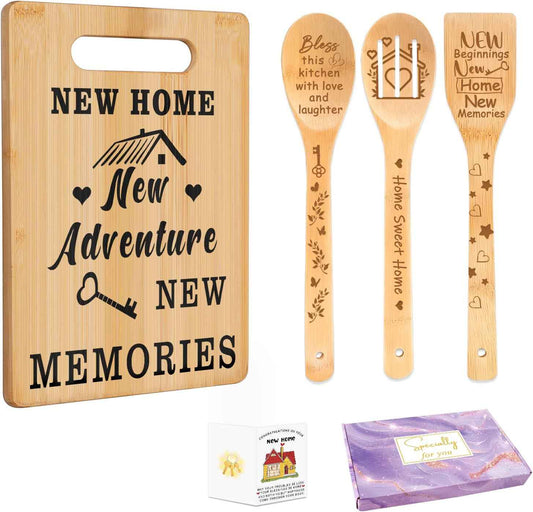 House Warming Gifts New Home, Cutting Board Set New Home Gift Ideas | Unique Housewarming Gifts, Apartment Souvenir, New Homeowner First House Present for Neighbor, Couple, Friends