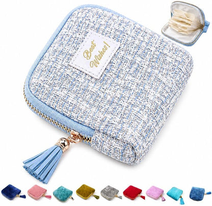 Small Travel Jewelry Case, 5-Layer Velvet Jewelry Organizer Storage