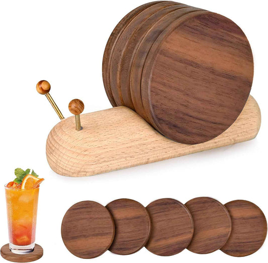 Wooden Coasters for Drinks Funny Cute Coasters Funny Unique Cute Small House Warming Gifts New Home Decor Table Decor Weird Stuff for Mom Upgraded Dia (3.5 * 3.5 inches)