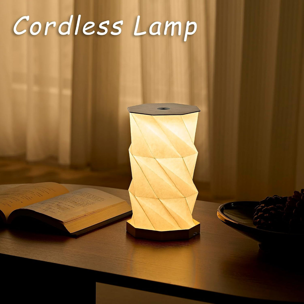 Portable Desk Lamp - Ultra Thin 0.7" Lightweight 0.28lb, Foldable Paper Lamp with Zinc Alloy Base, Rechargeable Mini Lamp for Home Decor, Travel, Dorm & Small Spaces, Gift for Travelers, Birthday