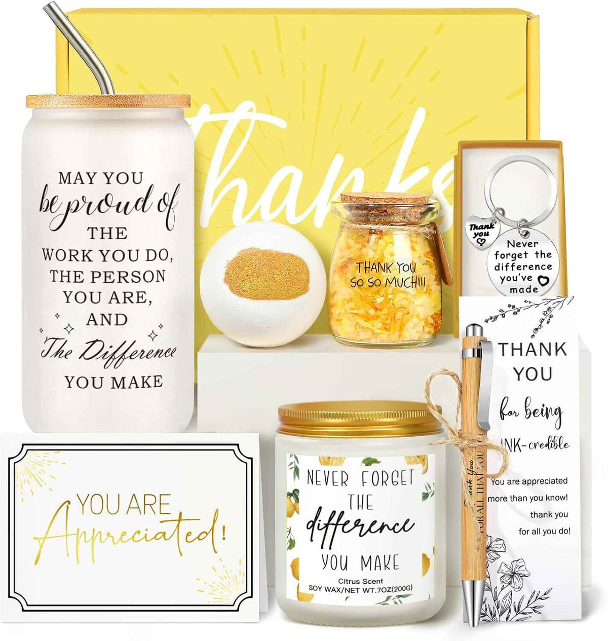 Employee Appreciation Gifts for Women, Thank You Gift Basket for Coworkers, Boss, Nurse, Employees, Teacher Appreciation Gift