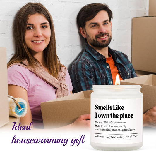 Niyewsor House Warming Gifts New Home, Funny Housewarming Candle | Housewarming Gifts, New Home Gift Ideas, New House/ First Apartment Essentials, Closing Gifts for Home Buyers, Handmade, 7oz