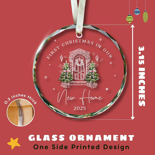 New Home Ornament 2025 - House Warming Gifts New Home - Housewarming Gifts for First House, Housewarming Gift Ideas for Couple - Home Ornaments for Newhouse Owners, Women - Glass Ornament