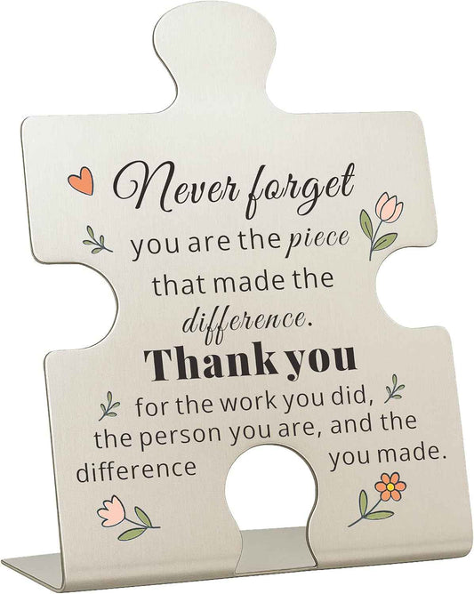 Thank You Appreciation Gifts for Coworkers Teacher Nurse, Retirement Gifts for Women Men, Leaving Going Away Farewell Keepsake, Never Forget the Difference You Made Inspirational Office Desk Decor