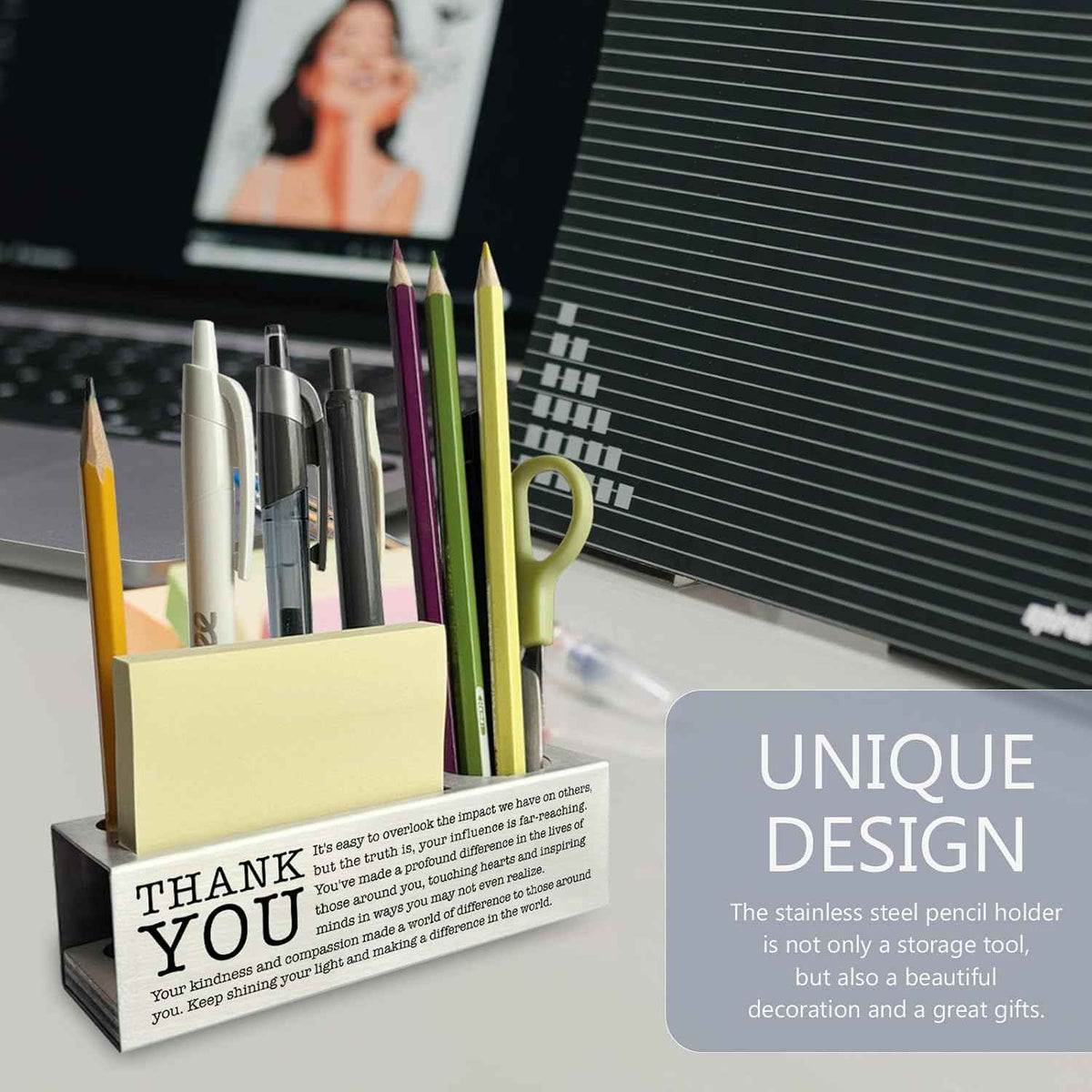 vizuzi Thank You Gifts for Women, Men, Work Bestie, Friends, Boss, Coworkers, Employee, Appreciation Thank You Office Pencil Holder Supplies Pen Holders Zgg28