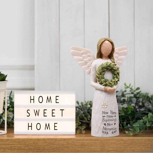 House Warming Gifts New Home Essentials, Housewarming Angel Figurine | New Home Gift Ideas for Friend Women Homeowner, Hand-Painted Resin Statue, Housewarming Gifts ,New Apartment Decor Gifts