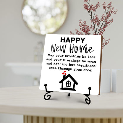 Housewarming Gifts, New Home New Adventure Memories Welcome Home Decorations, Best Gift Ideas for Family Couple, 5 x 5 Inches Living Room Bedroom Kitchen Bathroom Decor-071