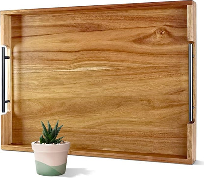 Large Acacia Wood Serving Tray - Field & Blessing