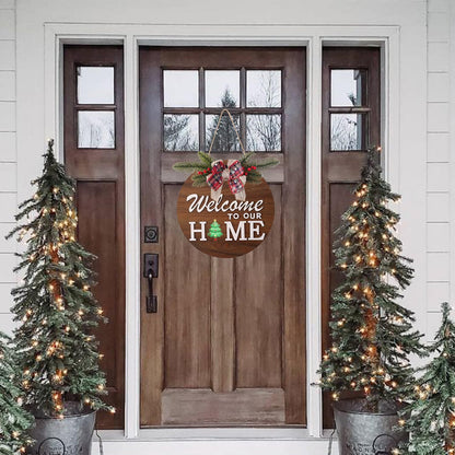 Interchangeable Welcome Sign for Front Door with 4 Seasonal Wreaths and 14 Changeable Icons, Farmhouse Front Door Signs, Door Decoration Porch Decor, Seasonal Wooden Home Sign home décor (6wood)