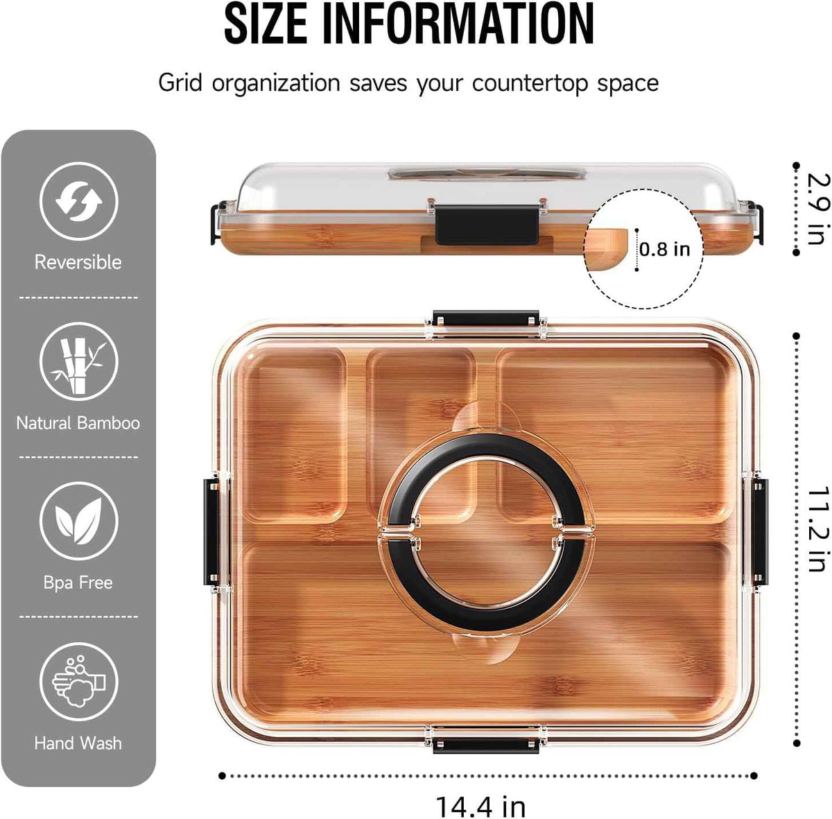 Renmxj Portable Charcuterie Boards with Lid, Cheese, Veggie & Snack Tray | Clear Lid Keeps Food Fresh, Travel Portable Board for Kitchen, Picnic and Party, House Warming Gifts New Home